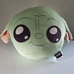 Star Wars Yoda Green Plush Pillow with Pink Ears